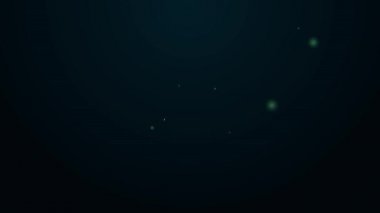 Parlayan neon hattı Çin Yuan para birimi sembolü simgesi siyah arkaplanda izole edildi. Bozuk para. Bankacılık işareti. Para sembolü. 4K Video hareketli grafik canlandırması