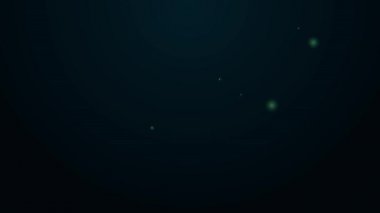 Parlayan neon hattı Çin fal kurabiyesi ikonu siyah arka planda izole edildi. Geleneksel Asya. 4K Video hareketli grafik canlandırması