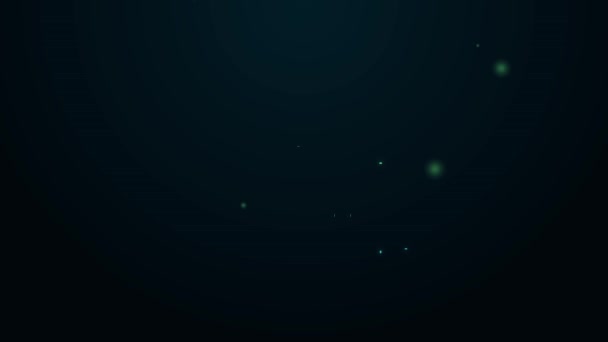 Ligne lumineuse néon Icône de tête de poisson isolé sur fond noir. Animation graphique de mouvement vidéo 4K — Video