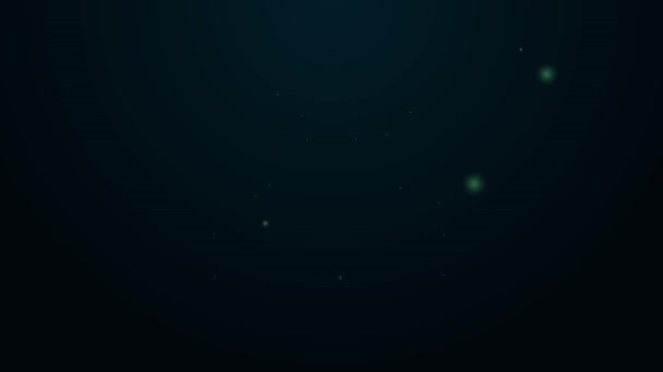 Icono brillante de la línea de neón Cangrejo aislado sobre fondo negro. Animación gráfica de vídeo 4K — Vídeos de Stock