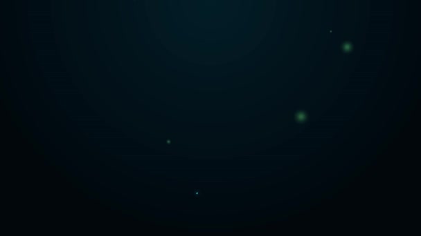Linha de néon brilhante Ícone de tripé isolado no fundo preto. Animação gráfica em movimento de vídeo 4K — Vídeo de Stock