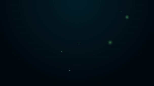Leuchtende Leuchtschrift Mobiltelefon mit Smart-Home-Symbol isoliert auf schwarzem Hintergrund. Fernbedienung. 4K Video Motion Grafik Animation — Stockvideo