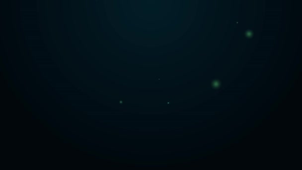 검은 배경에 스마트 워치 아이콘 이 있는 반짝이는 네온 라인. 원격 조종. 4K 비디오 모션 그래픽 애니메이션 — 비디오