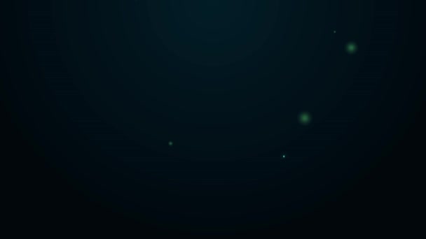 Ligne lumineuse au néon Icône de mesure de surface isolée sur fond noir. Animation graphique de mouvement vidéo 4K — Video