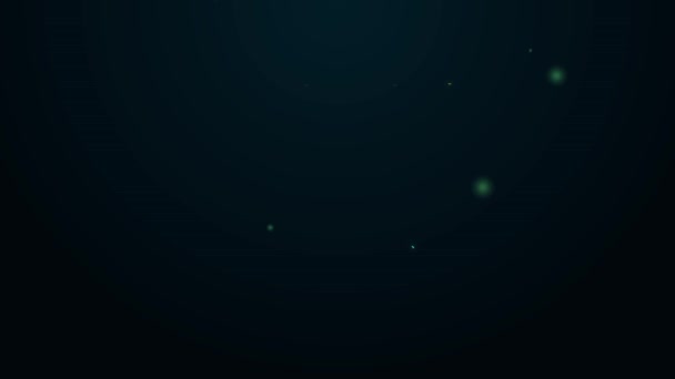 Žhnoucí neonová čára Holičství s ikonou břitvy izolované na černém pozadí. Logo kadeřníka nebo cedule. Grafická animace pohybu videa 4K — Stock video