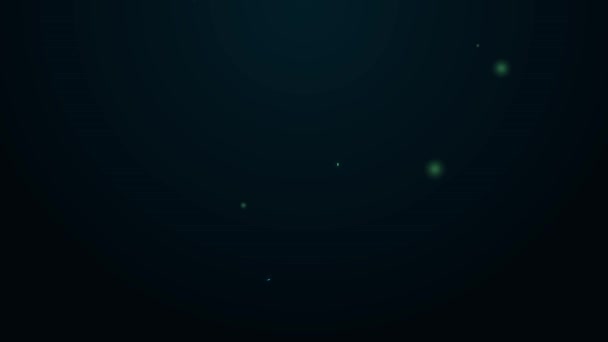 Leuchtende Neon-Linie Aftershave Flasche mit Zerstäuber-Symbol isoliert auf schwarzem Hintergrund. Kölner Sprühbild. Männliche Parfümflasche. 4K Video Motion Grafik Animation — Stockvideo