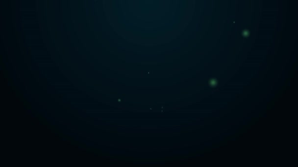 Žhnoucí neonová čára Houba ikona izolované na černém pozadí. Grafická animace pohybu videa 4K — Stock video