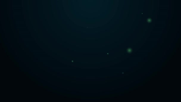 Linha de néon brilhante ícone chapéu de inverno isolado no fundo preto. Animação gráfica em movimento de vídeo 4K — Vídeo de Stock