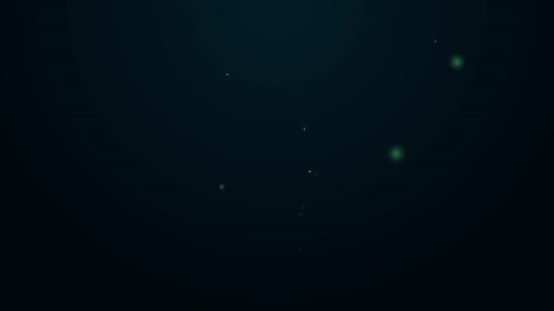 Zářící neonová čára Krém na opalování v tubě ikona izolované na černém pozadí. Ochrana pokožky před slunečním ultrafialovým světlem. Grafická animace pohybu videa 4K — Stock video