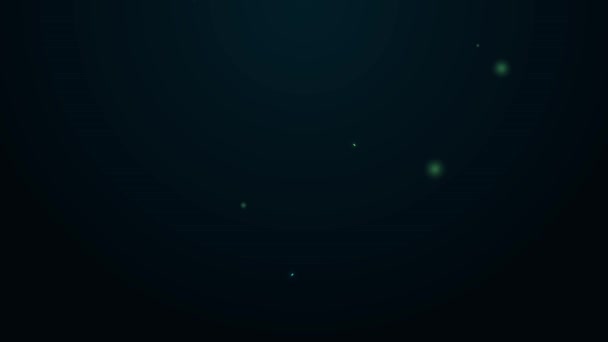 Светящийся неоновая линия Призрак значок изолирован на черном фоне. Счастливого Хэллоуина. Видеографическая анимация 4K — стоковое видео
