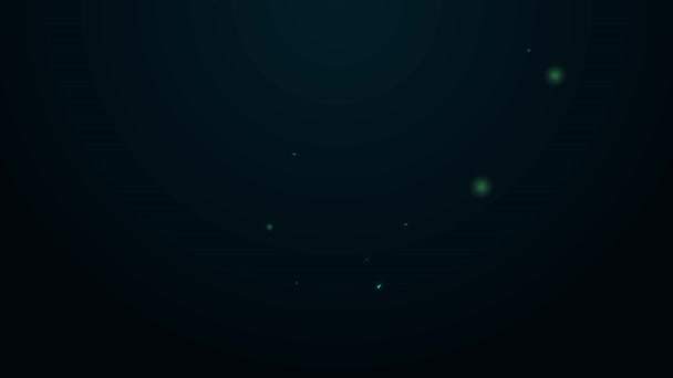 ネオンラインの輝き黒の背景に孤立したタマネギのアイコン。4Kビデオモーショングラフィックアニメーション — ストック動画