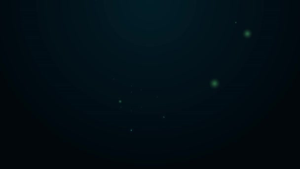 发光的霓虹灯线猕猴桃图标孤立在黑色的背景.4K视频运动图形动画 — 图库视频影像