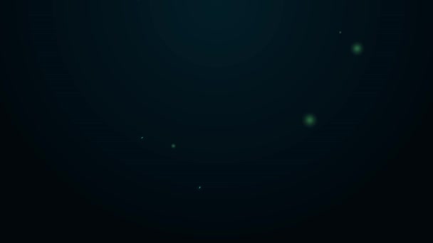 Línea de neón brillante Icono de guisantes verdes aislados sobre fondo negro. Animación gráfica de vídeo 4K — Vídeo de stock