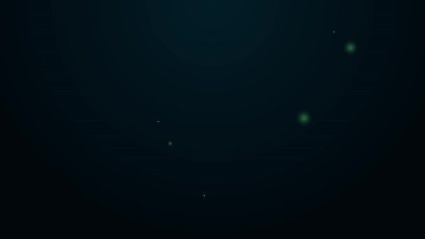 Zářící neonová čára Ikona brambor izolovaná na černém pozadí. Grafická animace pohybu videa 4K — Stock video