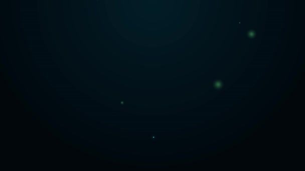 Ligne lumineuse au néon Icône brocoli isolé sur fond noir. Animation graphique de mouvement vidéo 4K — Video