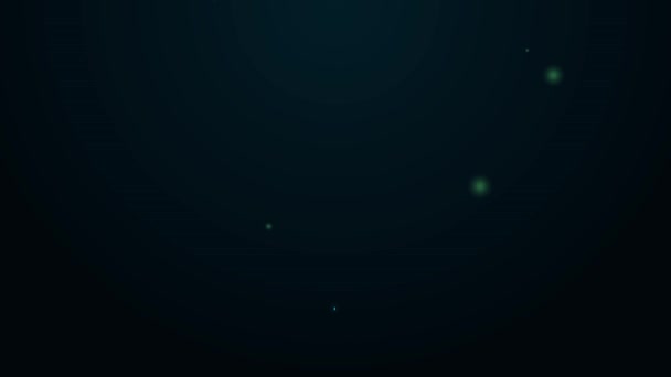 Светящаяся неоновая линия Значок огня изолирован на черном фоне. Видеографическая анимация 4K — стоковое видео