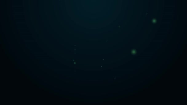 Linha de néon brilhante Fogo no ícone de garagem em chamas isolado no fundo preto. Animação gráfica em movimento de vídeo 4K — Vídeo de Stock