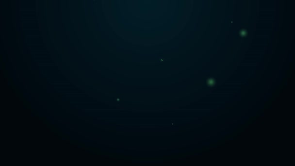 Linha de néon brilhante Túmulo com ícone de cruz isolado no fundo preto. Animação gráfica em movimento de vídeo 4K — Vídeo de Stock