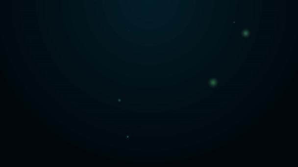 Ligne lumineuse néon Scythe icône isolée sur fond noir. Bonne fête d'Halloween. Animation graphique de mouvement vidéo 4K — Video