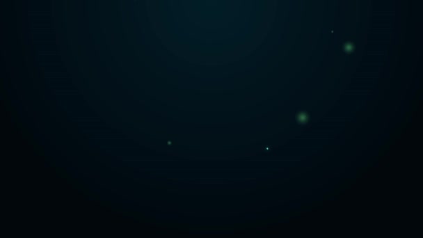Linea neon luminosa Icona molecolare isolata su sfondo nero. Struttura delle molecole in chimica, docenti di scienze poster didattico innovativo. Animazione grafica 4K Video motion — Video Stock