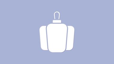 Beyaz dolmalık biber ya da mor arka planda izole edilmiş tatlı kapsiyum ikonu. 4K Video hareketli grafik canlandırması