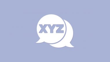 Beyaz XYZ Koordinat sistemi simgesi mor arkaplanda izole edildi. Grafik istatistikleri için XYZ ekseni. 4K Video hareketli grafik canlandırması