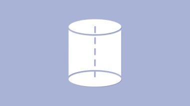 Beyaz Geometrik şekil simgesi mor arkaplanda izole edildi. Soyut şekil. Geometrik süs. 4K Video hareketli grafik canlandırması