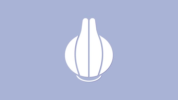 White Onion icon isolated on purple background. 4K Video motion graphic animation — Stock Video