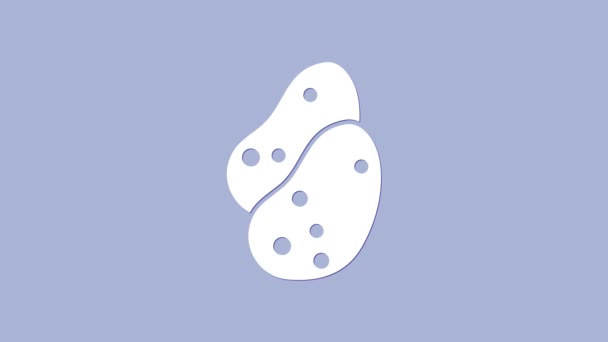 White Potato icon isolated on purple background. 4K Video motion graphic animation — Stock Video