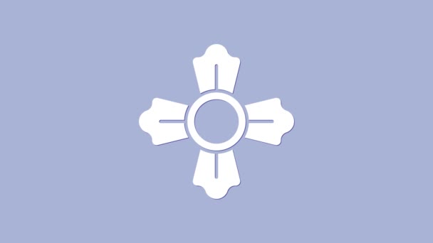 Fehér Tűzoltó ikon elszigetelt lila háttér. 4K Videó mozgás grafikus animáció — Stock videók