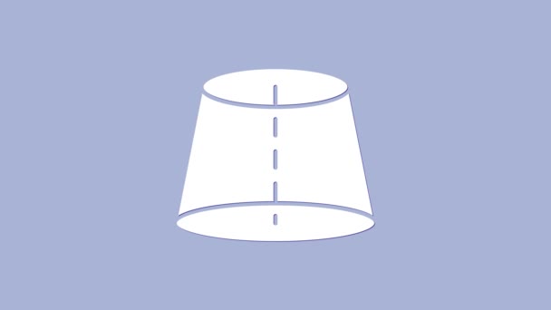 Figura geométrica blanca icono aislado sobre fondo púrpura. Forma abstracta. Adorno geométrico. Animación gráfica de vídeo 4K — Vídeos de Stock