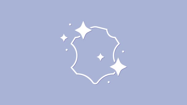 Icono de cuero blanco aislado sobre fondo púrpura. Animación gráfica de vídeo 4K — Vídeo de stock
