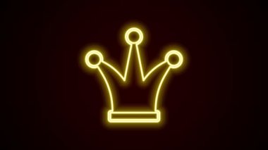 Parlayan neon hattı Joker siyah arkaplanda kart simgesi oynuyor. Çanları olan soytarı şapkası. Kumarhane kumarı. 4K Video hareketli grafik canlandırması