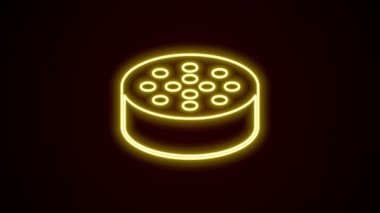 Parlayan neon hattı su sensörü simgesi siyah arkaplanda izole edildi. 4K Video hareketli grafik canlandırması