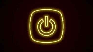 Parlayan neon hattı Akıllı ev simgesi siyah arkaplanda izole edildi. Uzaktan kumanda. 4K Video hareketli grafik canlandırması