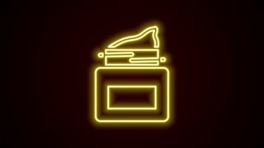 Parlayan neon çizgisi kremi ya da losyon kozmetik kavanozu simgesi siyah arkaplanda izole edilmiş. Erkekler için vücut bakım ürünleri. 4K Video hareketli grafik canlandırması