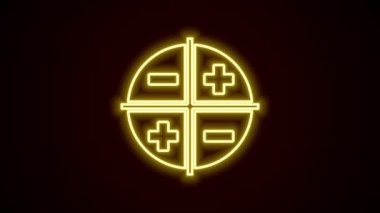 Parlayan neon hattı XYZ koordinat sistemi simgesi siyah arkaplanda izole edildi. Grafik istatistikleri için XYZ ekseni. 4K Video hareketli grafik canlandırması