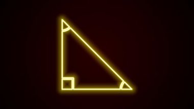 Parlayan neon çizgisi matematik ikonu siyah arkaplanda izole edildi. 4K Video hareketli grafik canlandırması