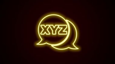 Parlayan neon hattı XYZ koordinat sistemi simgesi siyah arkaplanda izole edildi. Grafik istatistikleri için XYZ ekseni. 4K Video hareketli grafik canlandırması