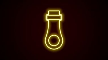Parlayan neon hattı Zipper simgesi siyah arkaplanda izole edildi. 4K Video hareketli grafik canlandırması
