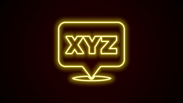 Иконка светящейся неоновой линии XYZ Coordinate System изолирована на черном фоне. Ось XYZ для отображения статистики графика. Видеографическая анимация 4K — стоковое видео