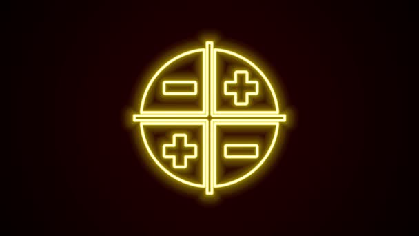 Glowing neon line XYZ Coordinate system icon isolated on black background. XYZ axis for graph statistics display. 4K Video motion graphic animation — Stock Video