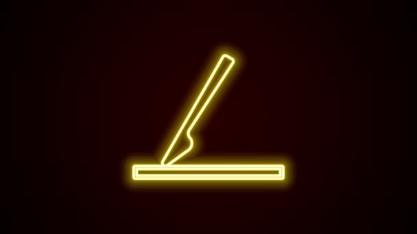 Žhnoucí neonová linie Lékařská chirurgie skalpel nástroj ikona izolované na černém pozadí. Lékařský nástroj. Grafická animace pohybu videa 4K — Stock video