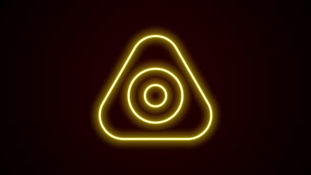 Leuchtende Neon-Linie Nähkreide-Symbol isoliert auf schwarzem Hintergrund. 4K Video Motion Grafik Animation — Stockvideo