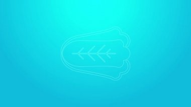 Pembe çizgi taze lahana sebze ikonu mavi arka planda izole edilmiş. 4K Video hareketli grafik canlandırması