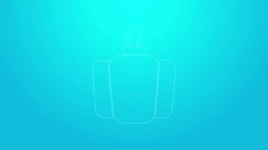 Pembe çizgi Bell biberi ya da mavi arka planda izole edilmiş tatlı kırmızı biber ikonu. 4K Video hareketli grafik canlandırması