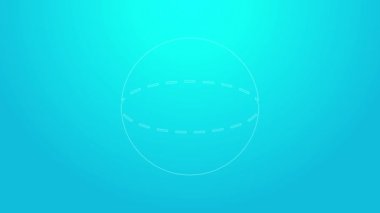 Pembe çizgi Geometrik şekil Küre simgesi mavi arkaplanda izole edildi. Soyut şekil. Geometrik süs. 4K Video hareketli grafik canlandırması