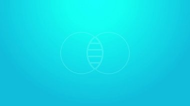 Matematik pembe çizgi A ve B simgeleri mavi arkaplanda izole edildi. Simetrik fark. 4K Video hareketli grafik canlandırması