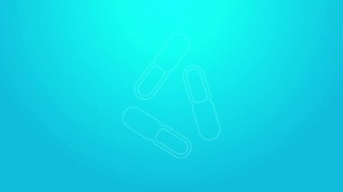 Pembe çizgi Virüs simgesi mavi arkaplanda izole edildi. Corona virüsü 2019-nCoV. Bakteri ve mikroplar, hücre kanseri, mikrop, mantar. 4K Video hareketli grafik canlandırması