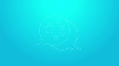 Pembe çizgi Çin bayrağı ikonu mavi arkaplanda izole edilmiş. 4K Video hareketli grafik canlandırması